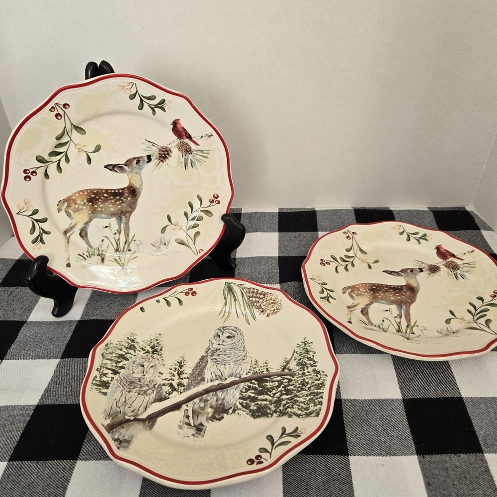 Better Homes & Gardens Holiday Winter Christmas Plates Heritage Collection Lot 3